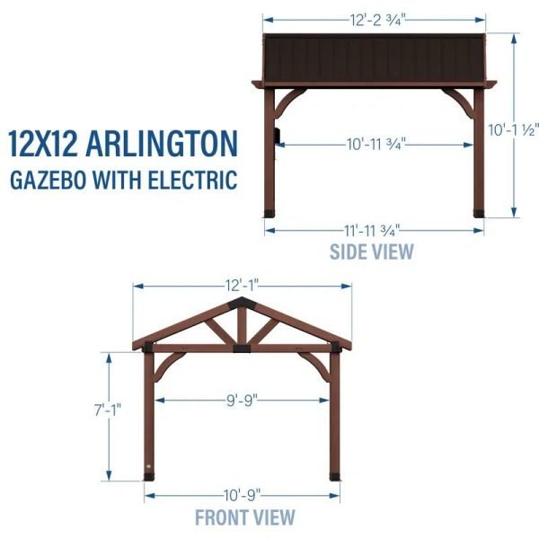 Backyard Discovery Arlington 3.7m x 3.7m Wood Gazebo