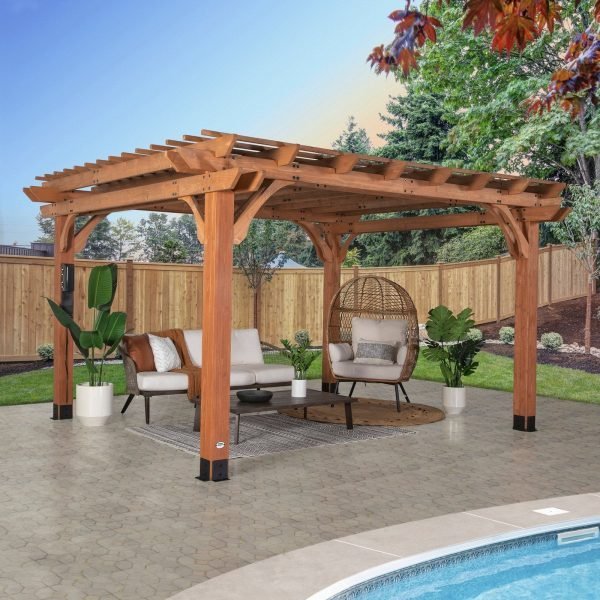 Beaumont Cedar Wood Pergola 4.3m x 3.7m