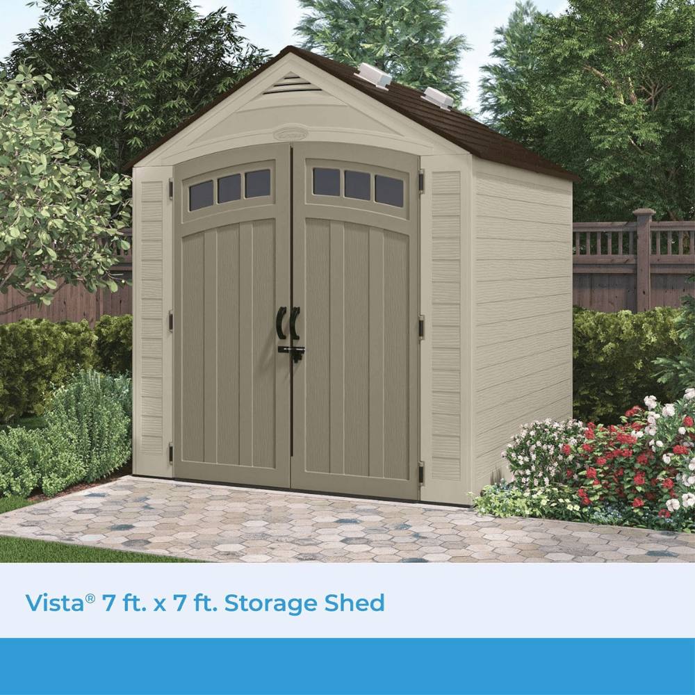 Suncast Vista 2.1m x 2.1m Resin Storage Shed Tan