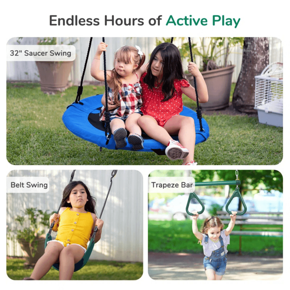 Adventure Multi-Activity Outdoor Metal Swing Set Playset
