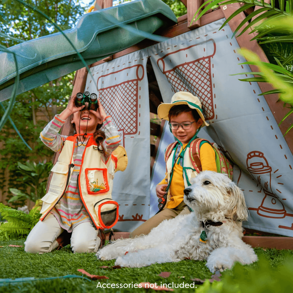Ranger Retreat Wooden Playset With Tube Slide