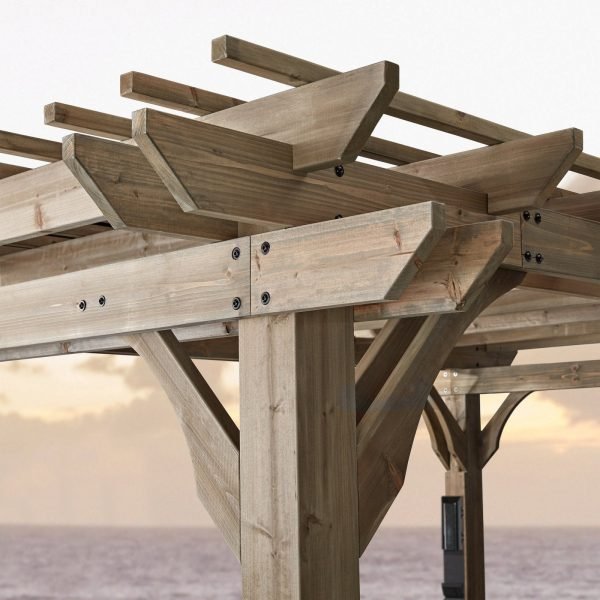 Somerville Pergola Barnwood Stain 4.27m x 3.05m