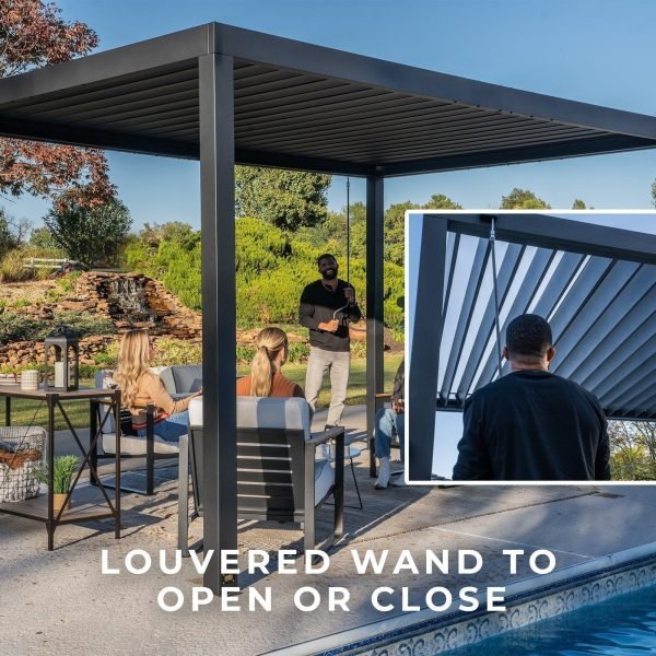 Sarasota 4.3m x 3m Modern Steel Louvered Pergola