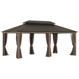 Sunmthink Hardtop Gazebo Double Roof 3.7m x 6.1m