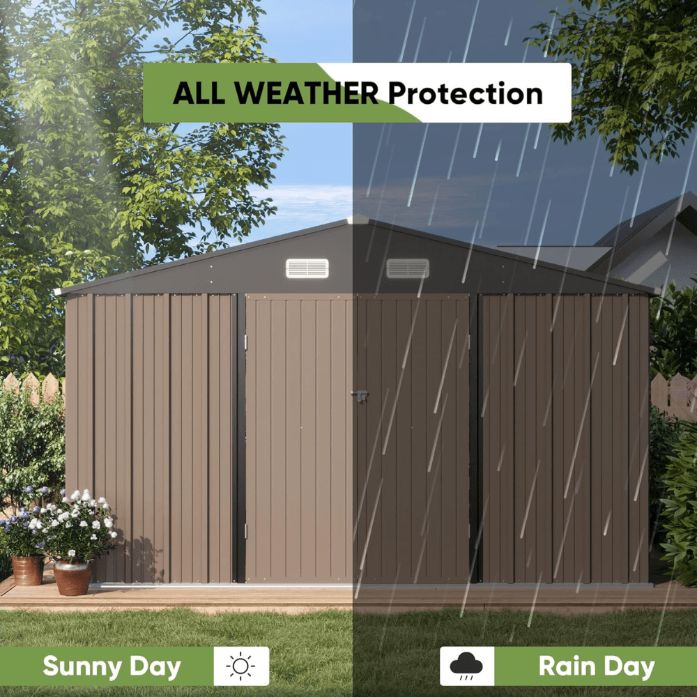 VEIKOUS 3x3m Metal Storage Shed