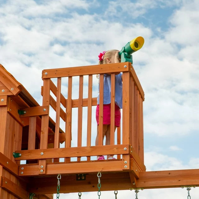 Backyard Discovery Skyfort II Wooden Swing Set 3m Slide