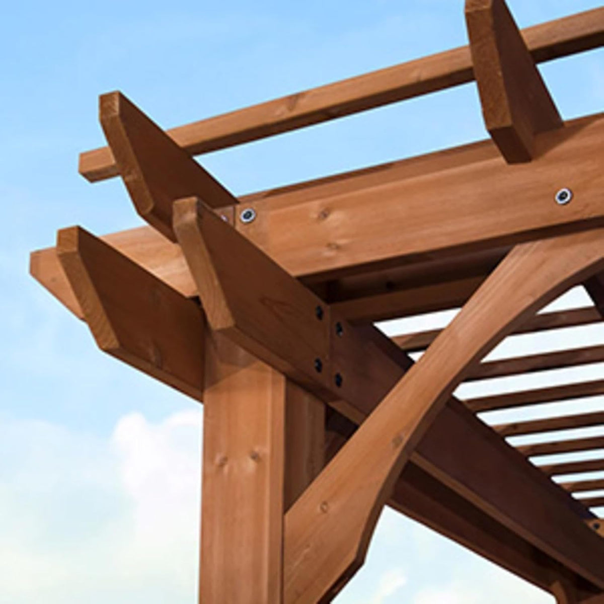 Traditional Cedar Wood Outdoor Patio Pergola Shade Structure 3m x 4.3m