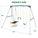 Heavy Duty Metal Swing Set 4m x 3m x 2.9m