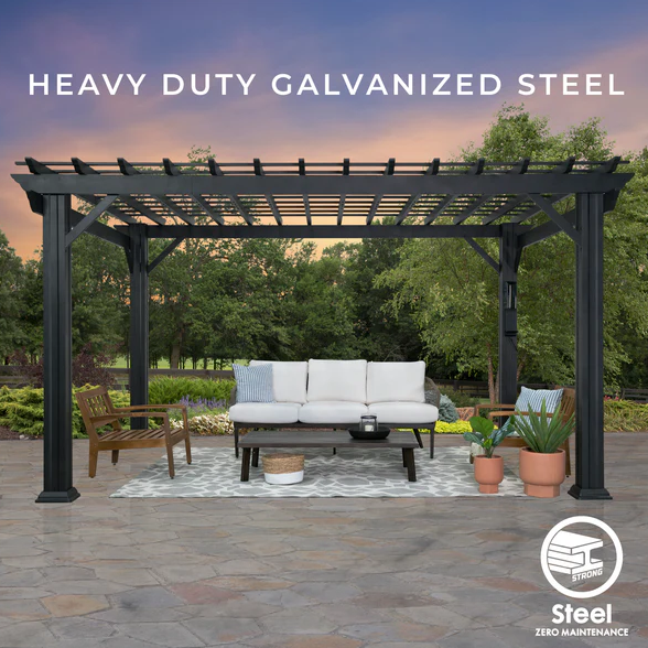 Backyard Discovery Stratford Steel Pergola 4.9m x 3.7m